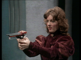 Arc Of Infinity Nyssa armed and dangerous