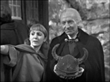 The Time Meddler Vicki and the Doctor find helmet