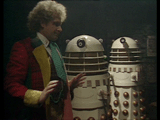 Revelation of the Daleks Doctor with daleks